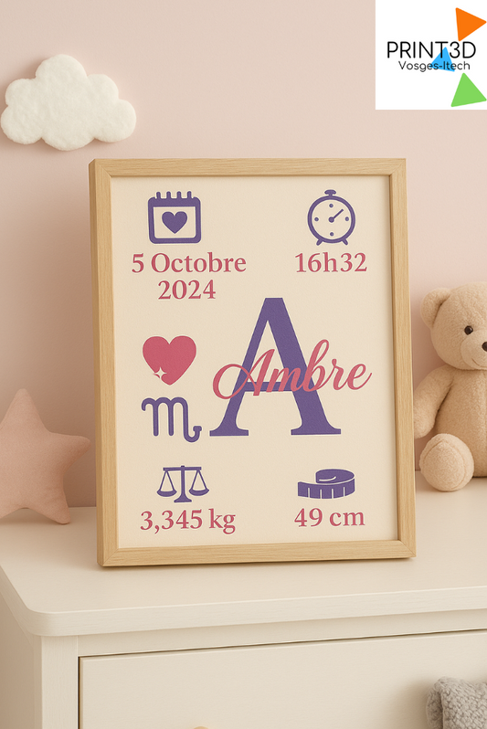 Cadre de Naissance personnalisé