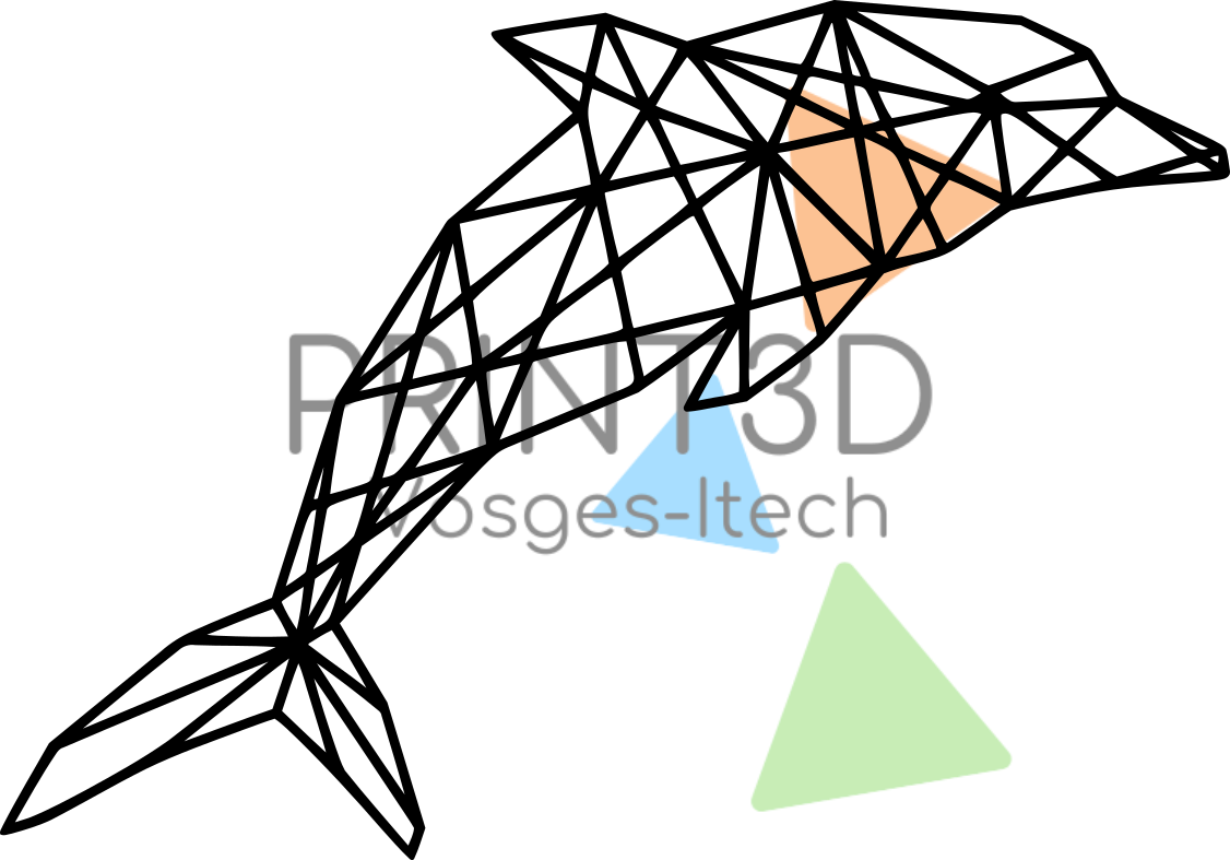 Décoration murale Dauphin géométrique - Impression 3D