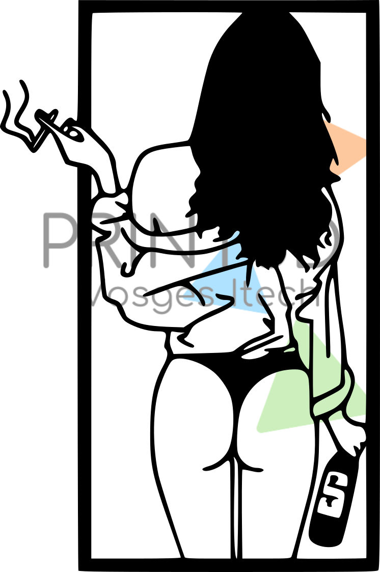 Sticker femme sensuelle - Autocollant Silhouette élégante