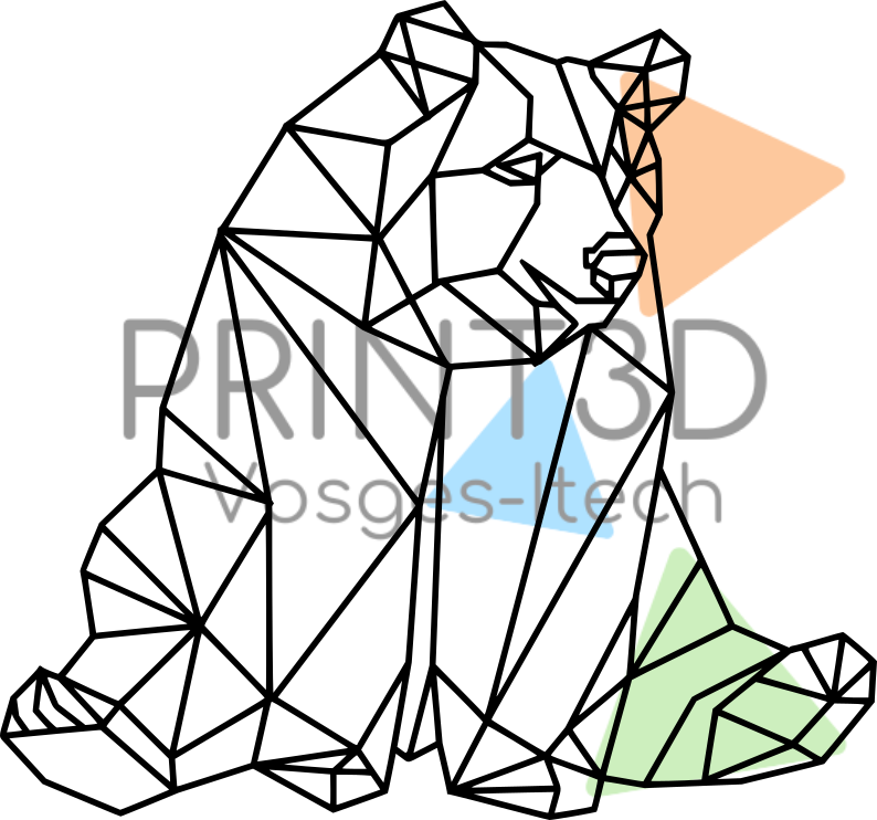 Décoration murale Ours géométrique