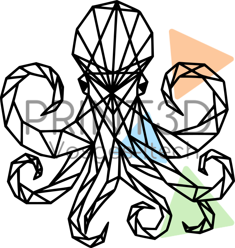 Décoration murale Pieuvre géométrique