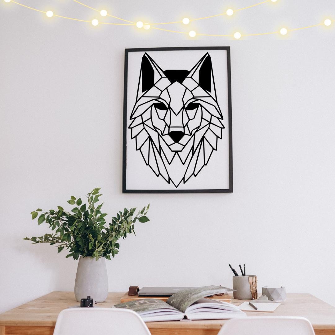 Décoration murale Loup géométrique