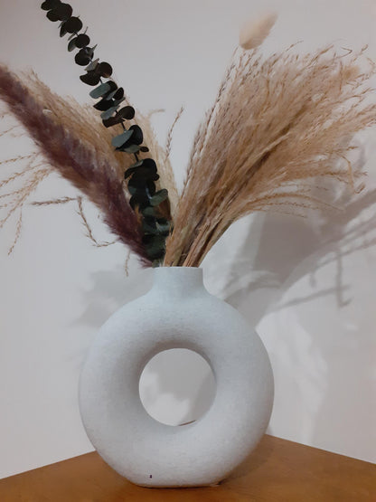 Vase donut style nordique pour fleurs fraîches et séchées