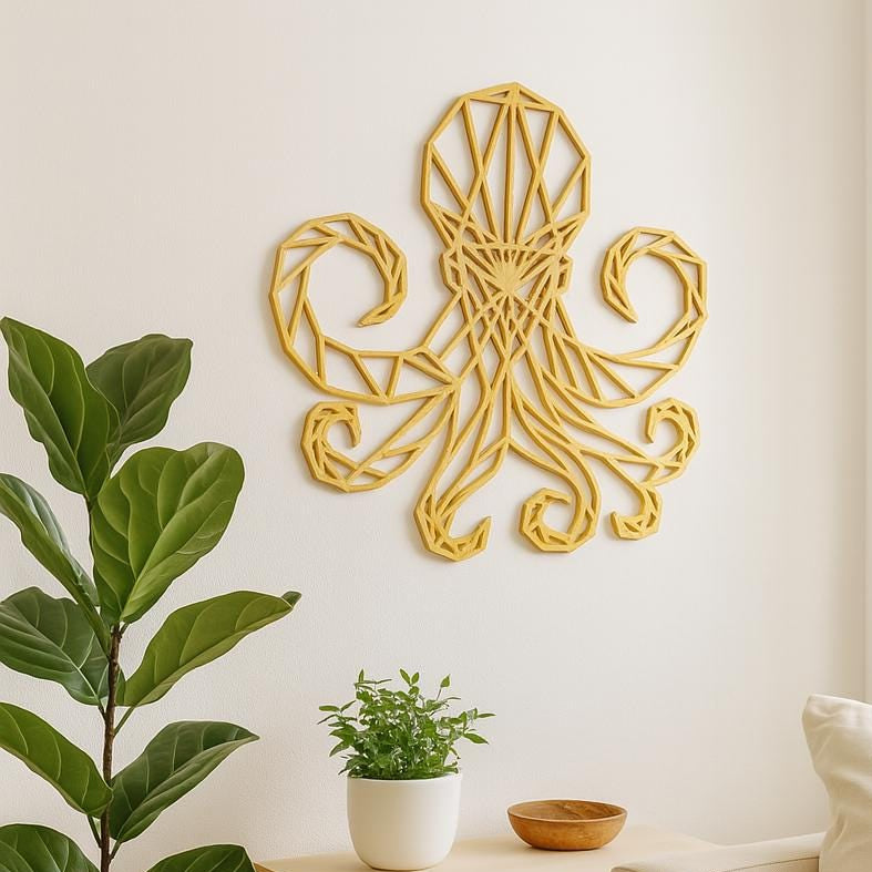Décoration murale Pieuvre géométrique