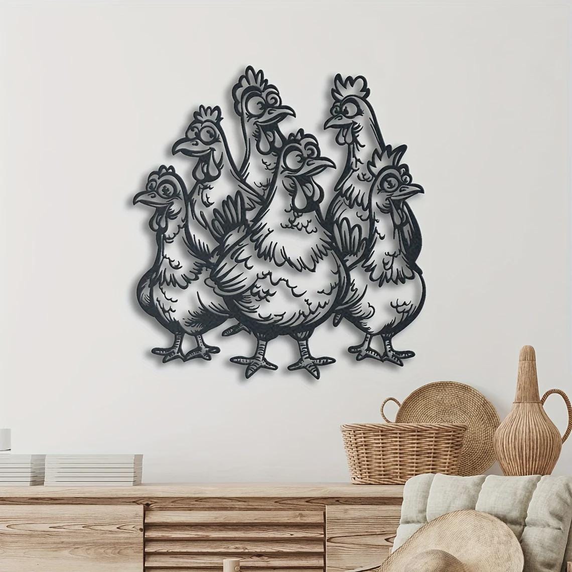Stickers vinyle gang de poules - Autocollant poulet
