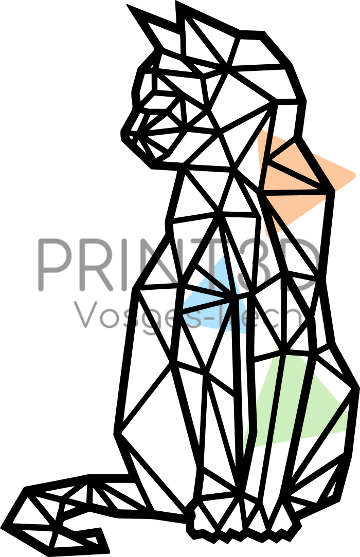 Décoration murale Chat géométrique