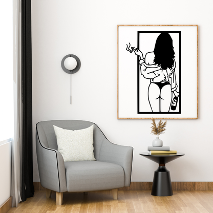 Sticker femme sensuelle - Autocollant Silhouette élégante