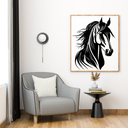 Stickers vinyle cheval - Autocollant