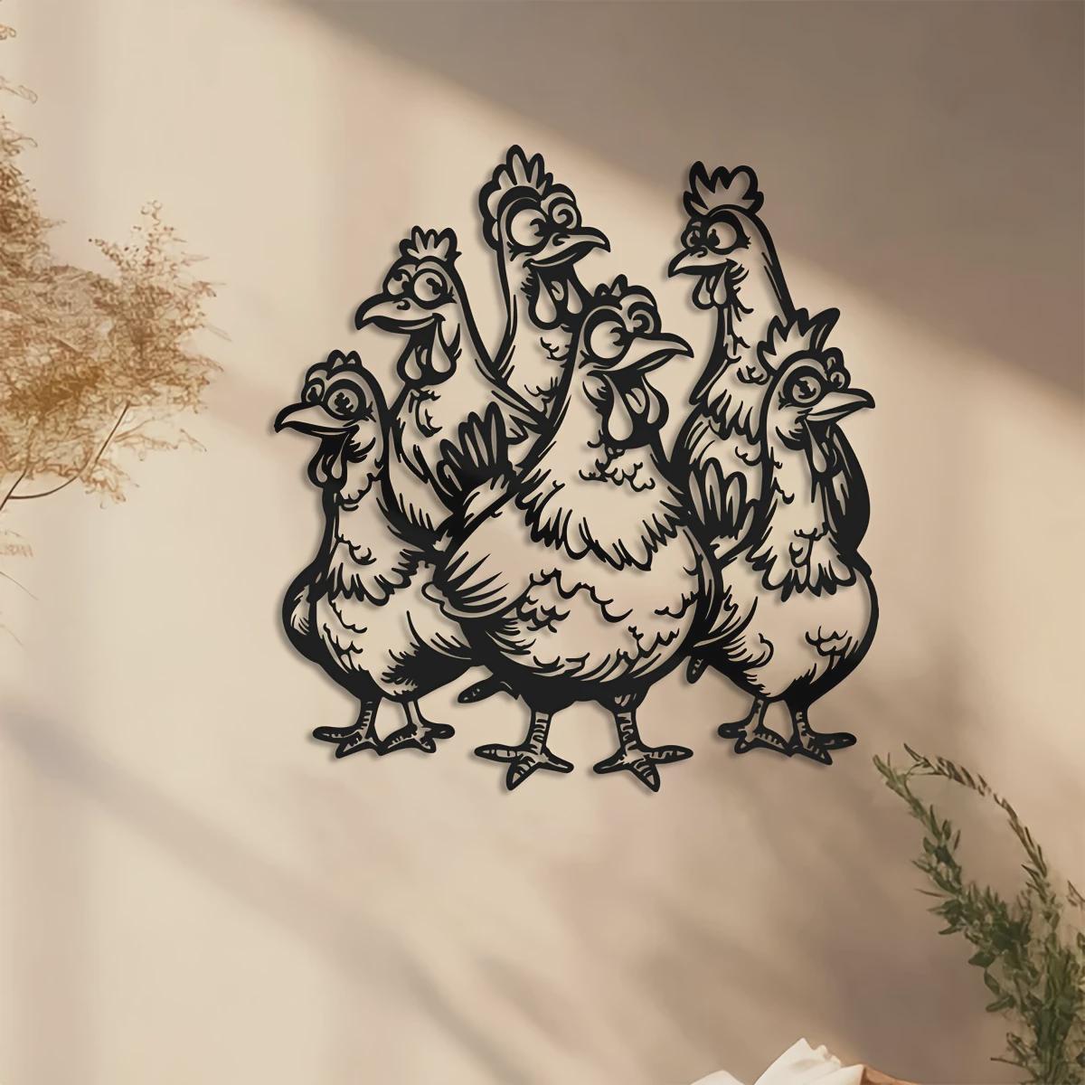 Stickers vinyle gang de poules - Autocollant poulet
