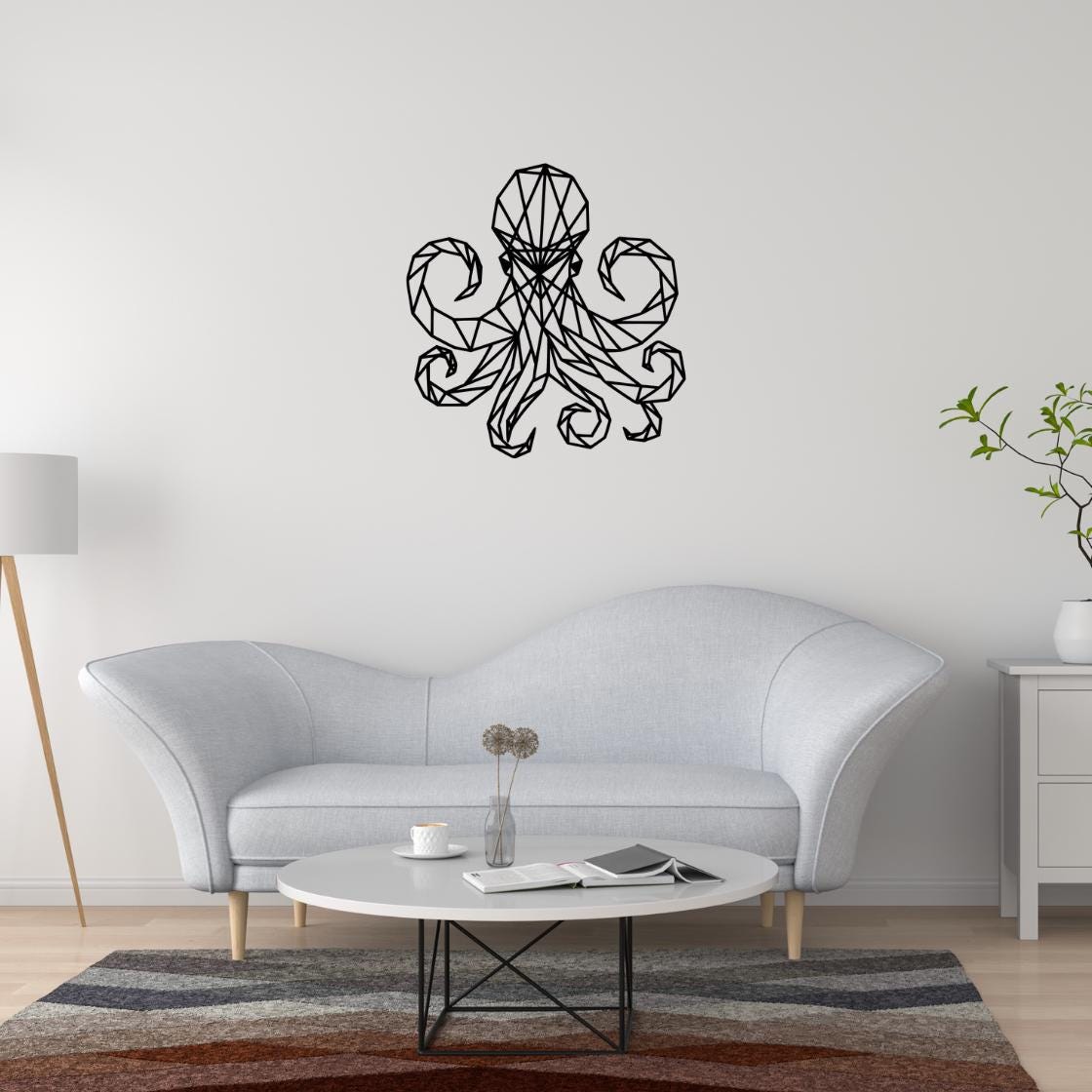 Décoration murale Pieuvre géométrique