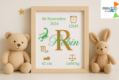 Cadre de Naissance personnalisé