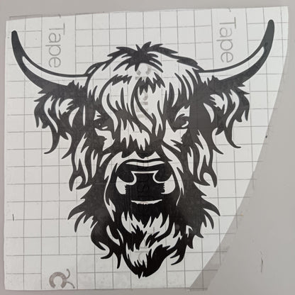 Stickers vinyle Highland Cow - Autocollant vache