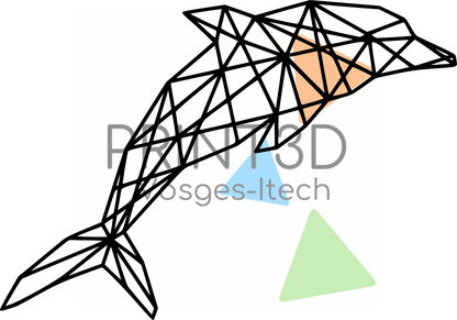 Décoration murale Dauphin géométrique - Impression 3D