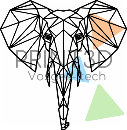 Décoration murale Éléphant géométrique