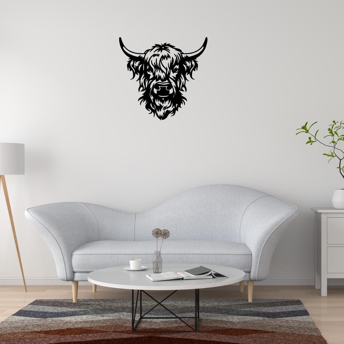 Stickers vinyle Highland Cow - Autocollant vache