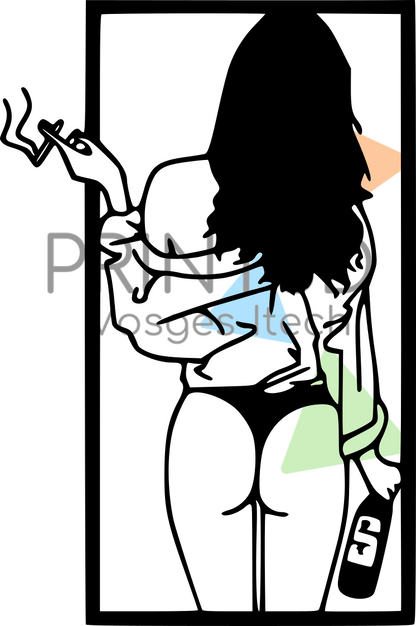 Sticker femme sensuelle - Autocollant Silhouette élégante