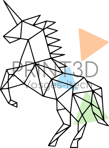 Décoration murale Licorne géométrique