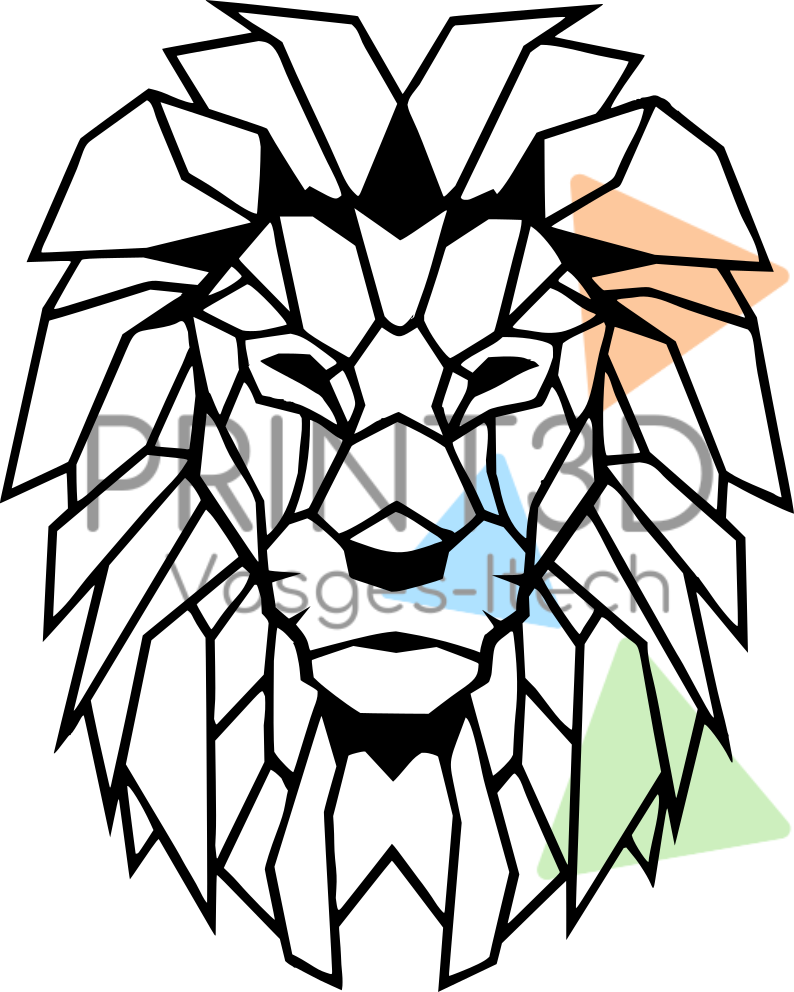 Décoration murale Lion géométrique