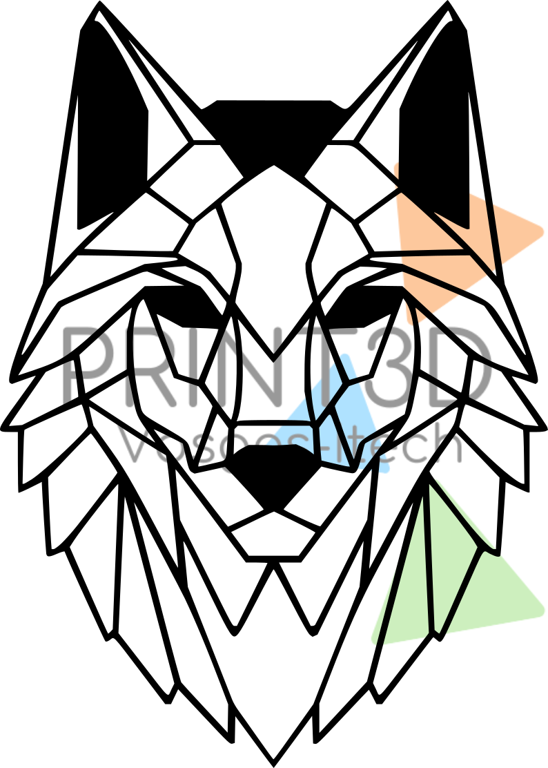 Décoration murale Loup géométrique