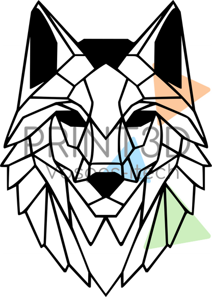 Décoration murale Loup géométrique