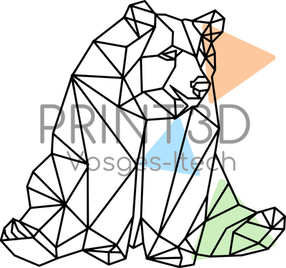 Décoration murale Ours géométrique