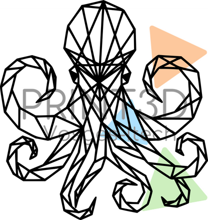 Décoration murale Pieuvre géométrique