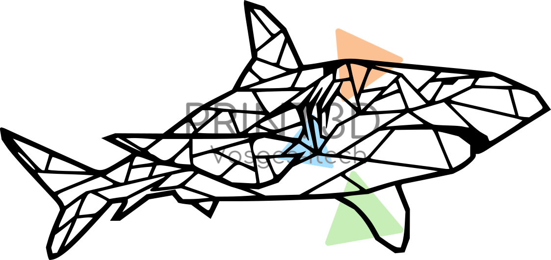 Décoration murale Requin géométrique