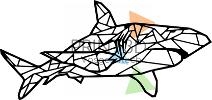 Décoration murale Requin géométrique